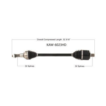 Wide Open Heavy Duty CV Axle for KAW HD REAR L/R TERYX KRX 1000 20 KAW-6023HD